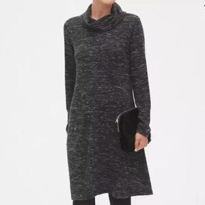 $120 ~ Banana Republic Women's Cowl Neck Dark Gray Sweater Pullover Dress SMALL